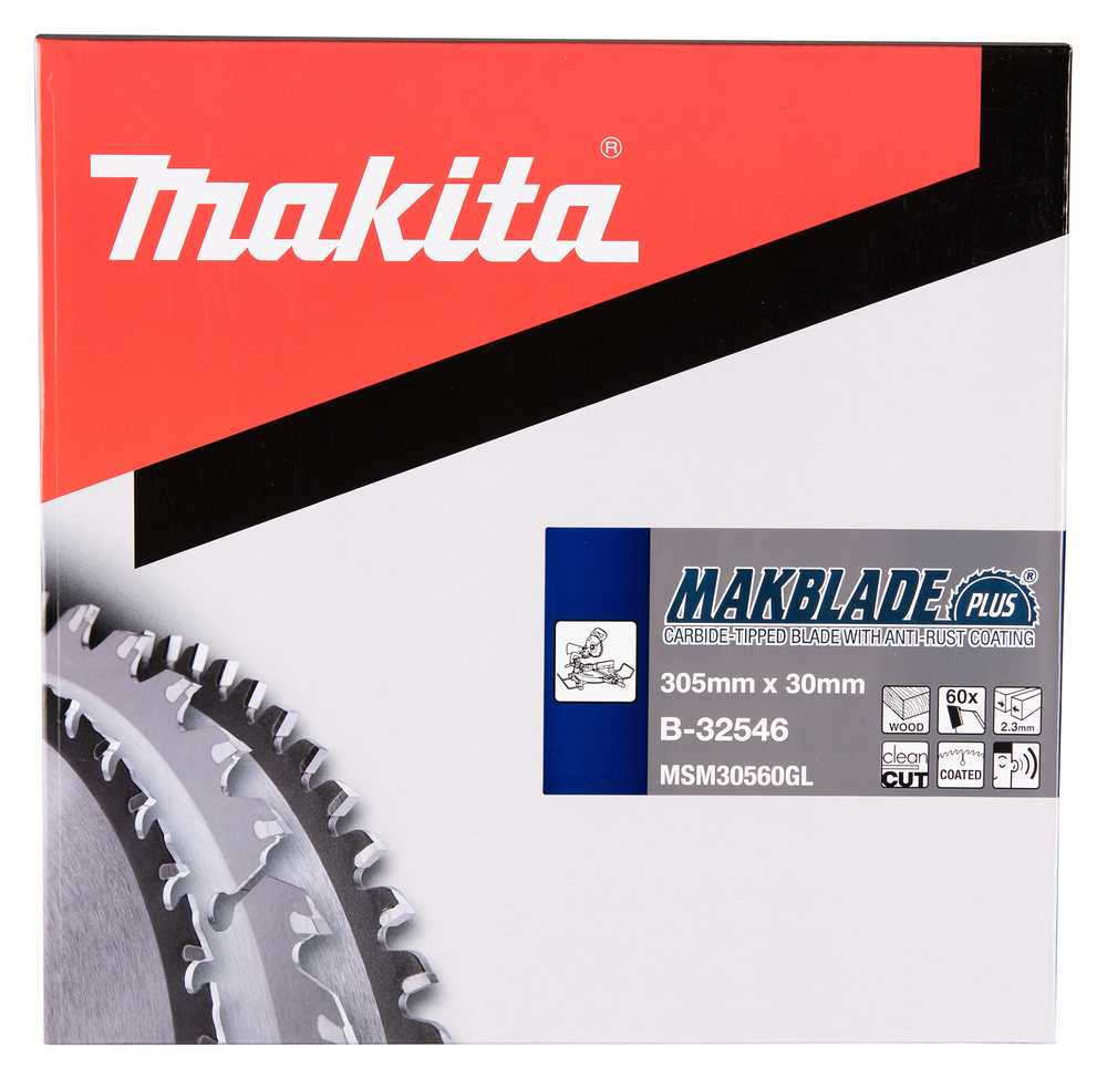T.C.T hammastega saeketas puidu lõikamiseks 305X2.3X30mm 5° T60 MAKBLADE PLUS – Makita