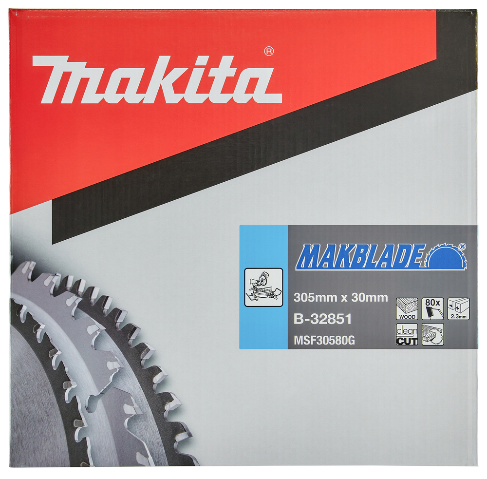 T.C.T hammastega saeketas puidu lõikamiseks 305X2.3X30mm 5° T80 MAKBLADE – Makita