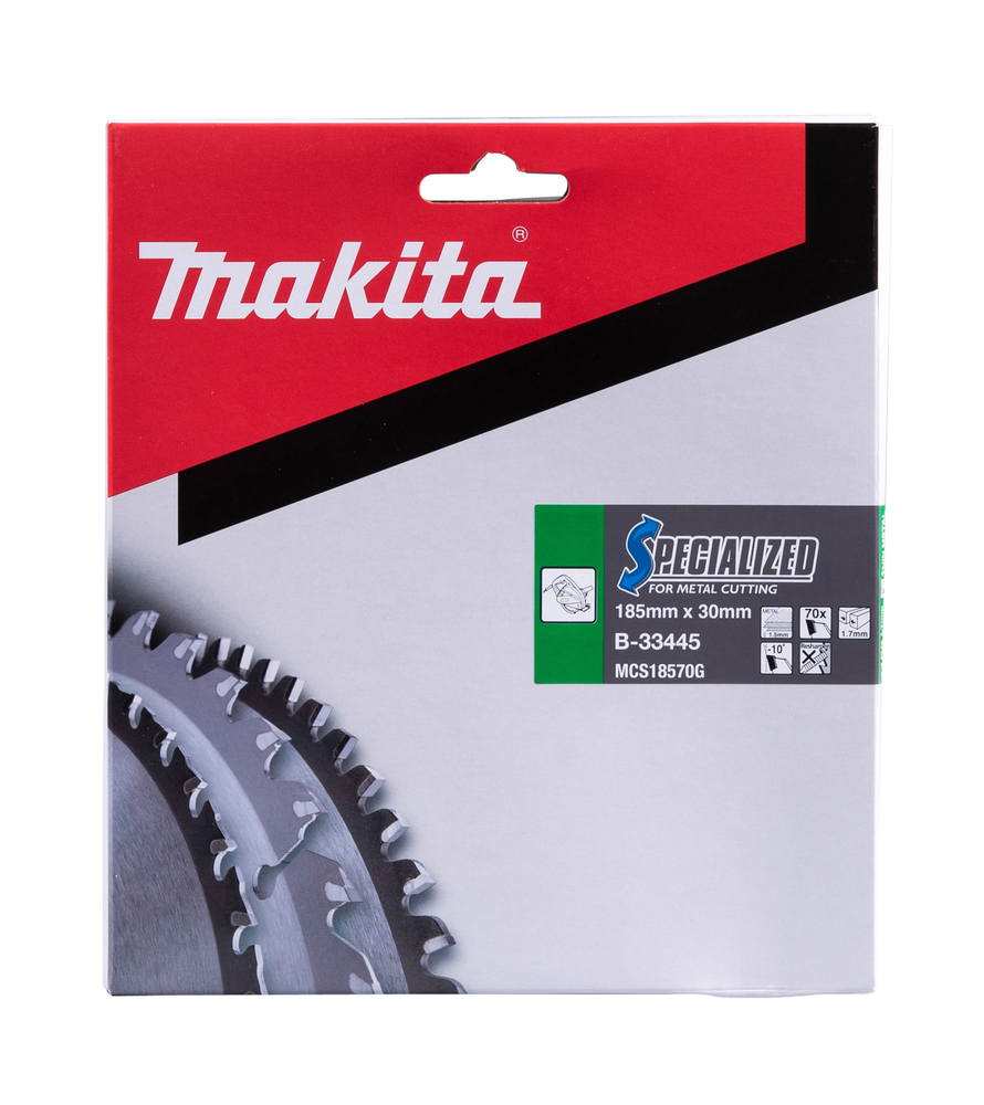 T.C.T hammastega saeketas metalli lõikamiseks 185X1.7X30mm -10° T70 SPECIALIZED – Makita