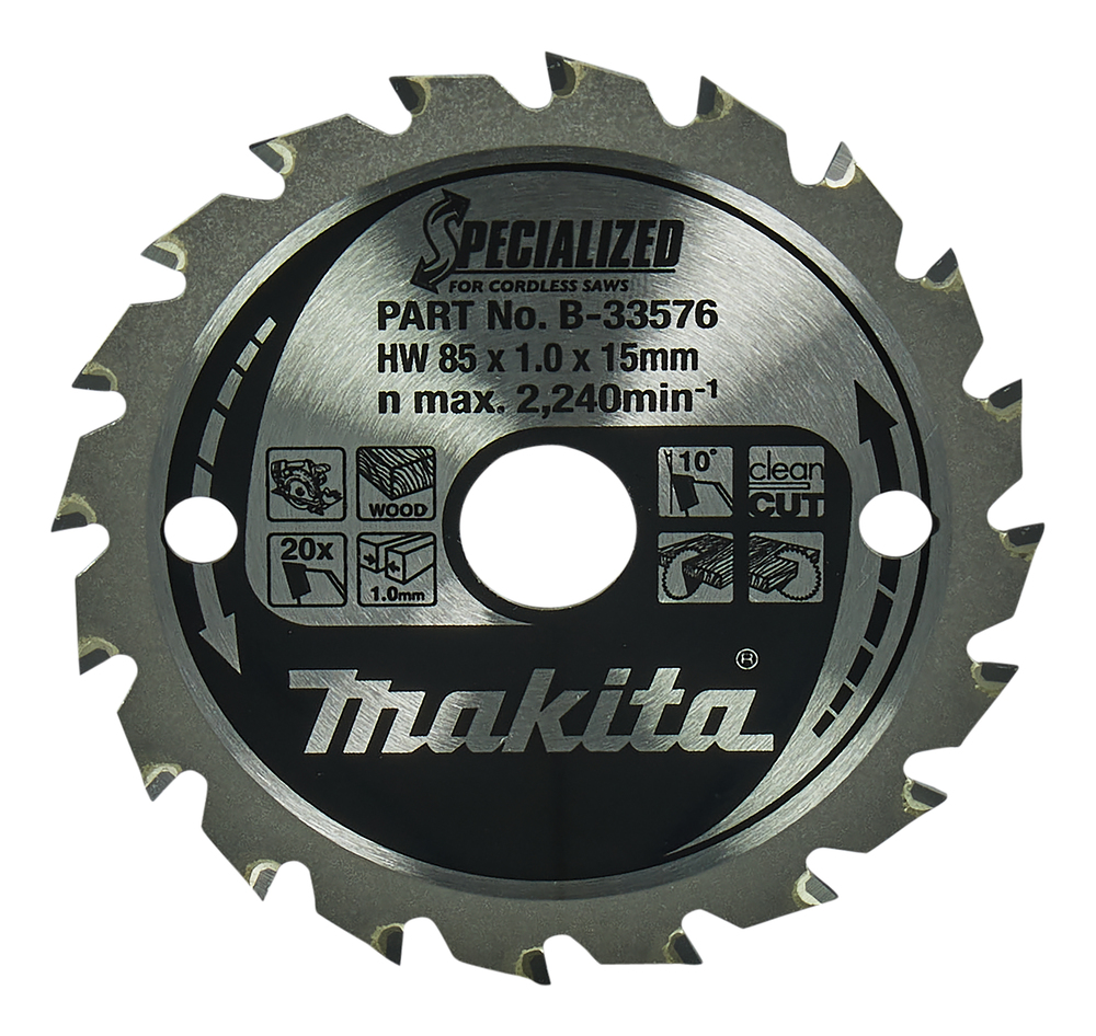 T.C.T hammastega saeketas puidu lõikamiseks 85X1X15mm 10° T20 SPECIALIZED saeketas akusaagidele – Makita