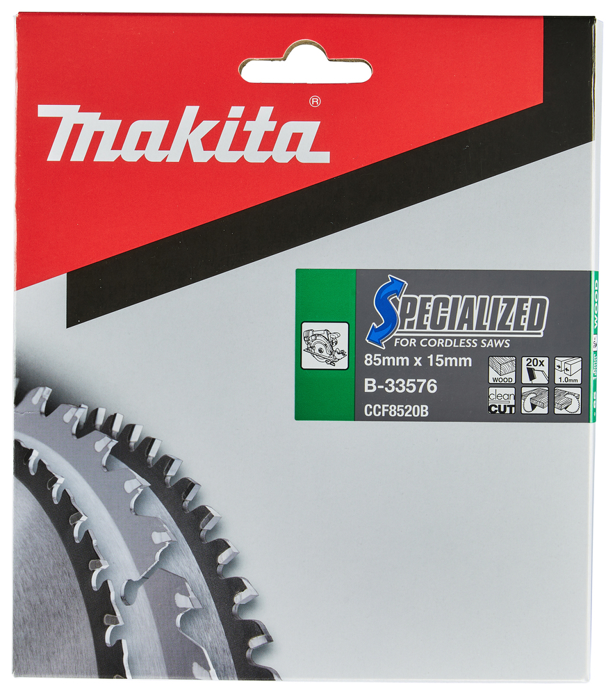 T.C.T hammastega saeketas puidu lõikamiseks 85X1X15mm 10° T20 SPECIALIZED saeketas akusaagidele – Makita