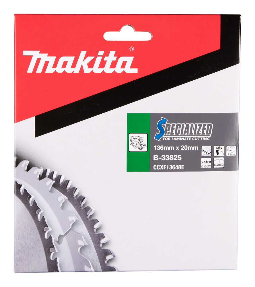 T.C.T hammastega saeketas MDF-i/laminaadi-I lõikamiseks 136X1.4X20mm 10° T48 SPECIALIZED saeketas laminaadi lõikamiseks – Makita