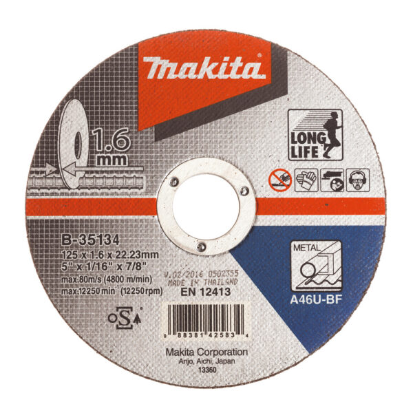 Lõikeketas 125x1,6 mm, A46U metall – Makita
