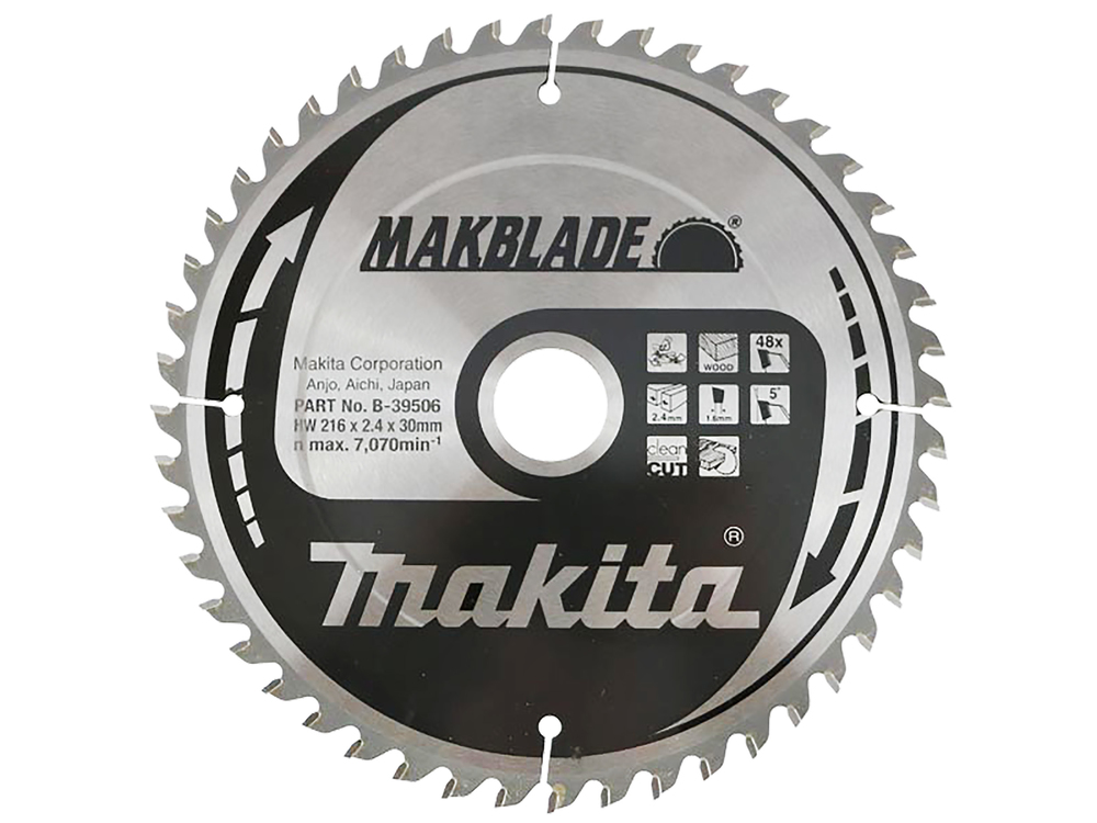 T.C.T hammastega saeketas puidu lõikamiseks 216X2.4X30mm 5° T48 MAKBLADE – Makita