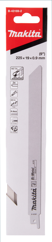 UNIV.SAETERAD BiM 225x0,9mm, (24tpi), 2tk., metall 0,7-3mm – Makita