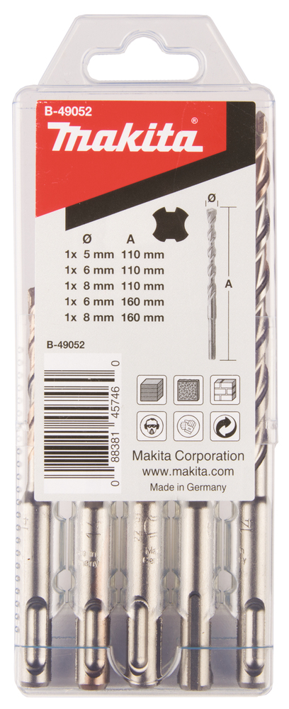 SDS-PLUS puuride kmpl. (5x110, 6x110, 6x160, 8x110, 8x160) – Makita