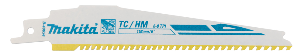 Univ.saetera TC/HM 152x1,25mm, (6-8tpi), 1tk. kruvidega puit, met. , KLAASPLAST(<100 mm) – Makita