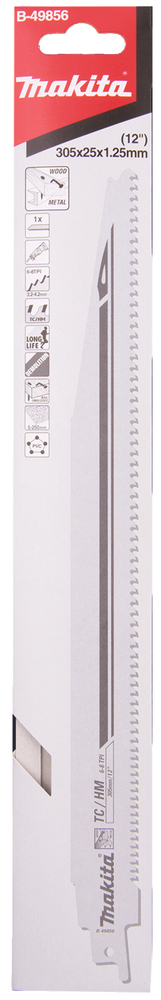 Univ.saetera TC/HM 305x1,25mm, (6-8tpi), 1tk., kruvidega puit, met. , klaasplast (<250 mm) – Makita