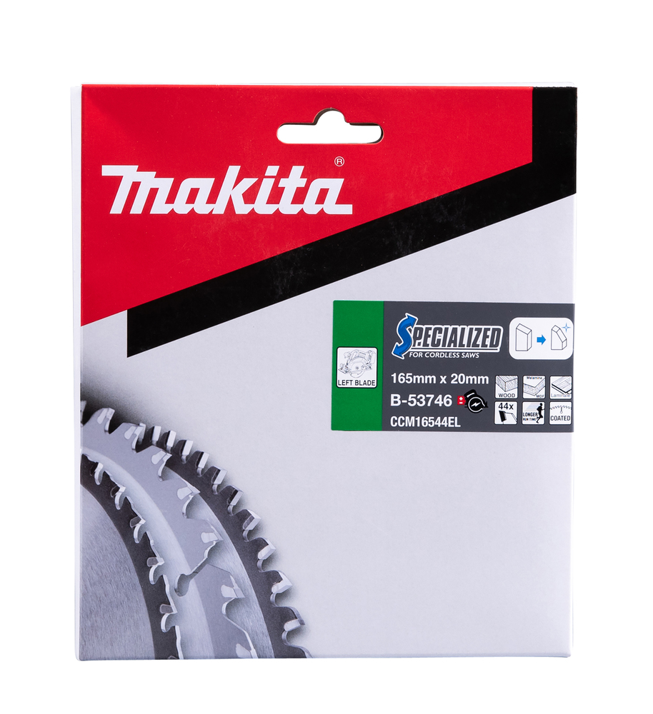 T.C.T hammastega saeketas puidu/MDF-i/laminaadi lõikamiseks 165X1.45X20mm 23° T44 SPECIALIZED saeketas akusaagidele – Makita