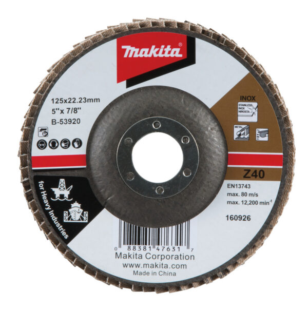 Lamellketas 125mm K40 metall, RST, värviline metall, heavy duty – Makita