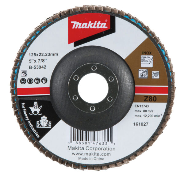 Lamellketas 125mm K80 metall, RST, värviline metall, heavy duty – Makita