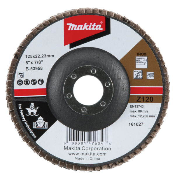 Lamellketas 125mm K120 metall, RST, värviline metall, heavy duty – Makita