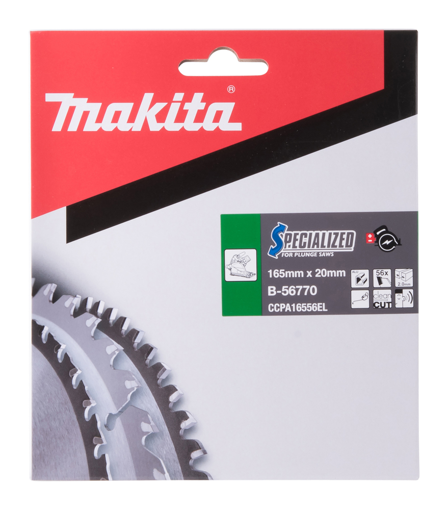 T.C.T hammastega saeketas alumiiniumi lõikamiseks 165X2X20mm -3° T56 SPECIALIZED saeketas sukelduslõigetele – Makita