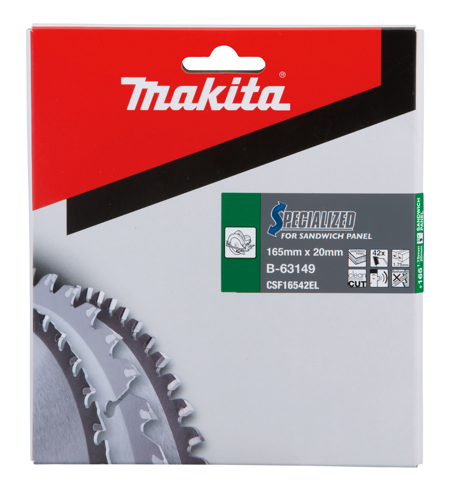 T.C.T hammastega saeketas sandwich paneelide lõikamiseks 165X1.75X20mm 0° T42 SPECIALIZED – Makita