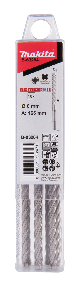 SDS-PLUS puur 6X100/165mm 10tk. NEMESIS2 – Makita