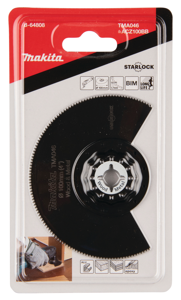 Multitool segment saetera 100mm TMA046; BIM, starlock , puidule ja metallile – Makita