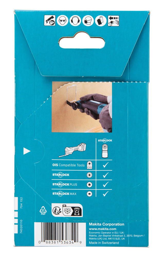 Multitool ristilõikamise saetera 24mm TMA050; HCS, starlock, puidule – Makita