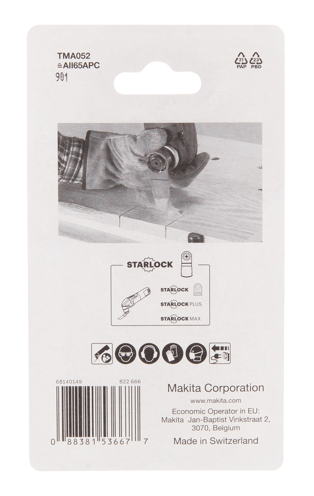 Multitool ristilõikamise saetera 65mm TMA052; HCS, starlock, puidule , 5tk – Makita