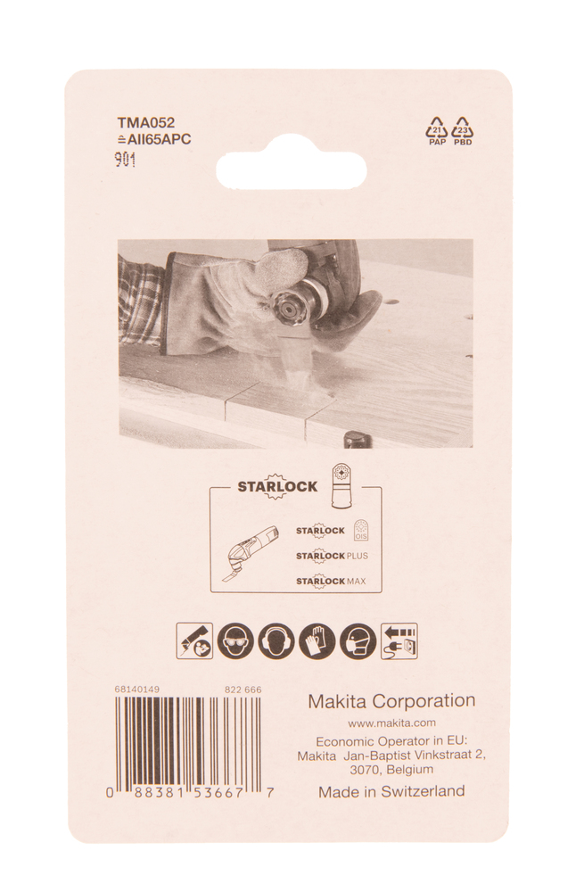 Multitool ristilõikamise saetera 65mm TMA052; HCS, starlock, puidule , 5tk – Makita