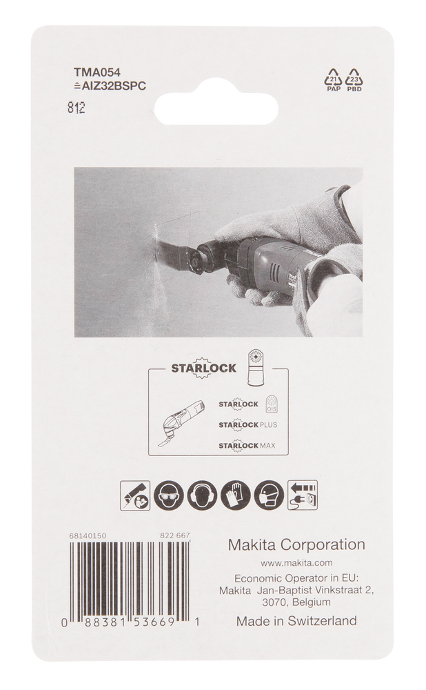Multitool ristilõikamise saetera 32mm TMA054; HCS, starlock, puidule , 5tk – Makita
