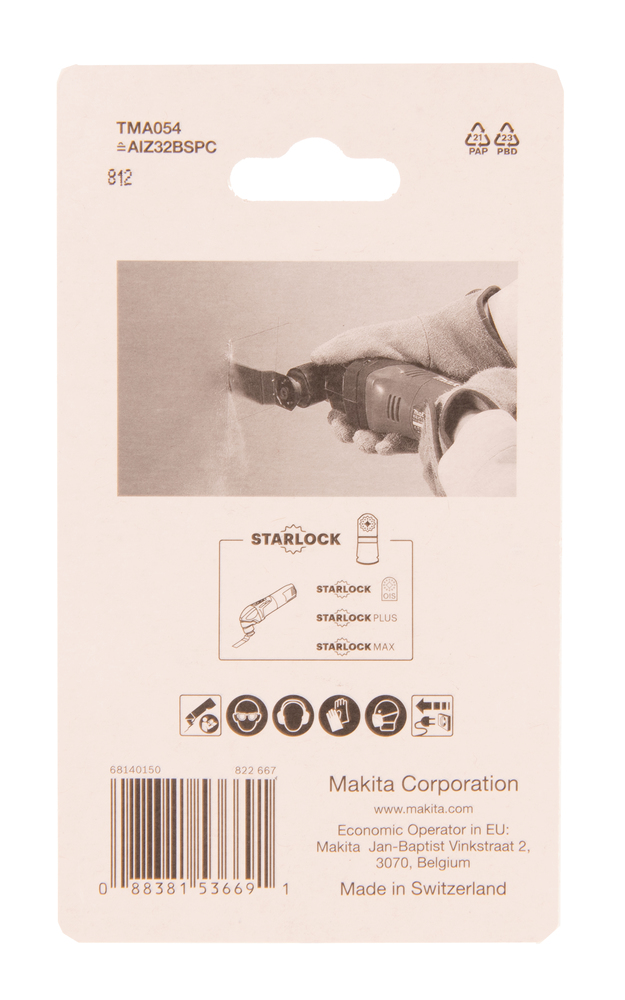 Multitool ristilõikamise saetera 32mm TMA054; HCS, starlock, puidule , 5tk – Makita