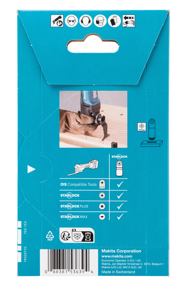 Multitool ristilõikamise saetera 65mm TMA055; BIM, starlock, puidule – Makita