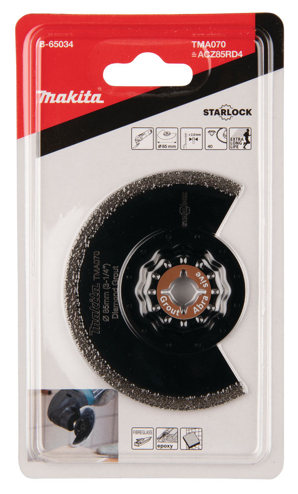 Multitool teemant segment saetera 85mm TMA070; diamond, starlock, pehmemad plaatmaterjalid – Makita