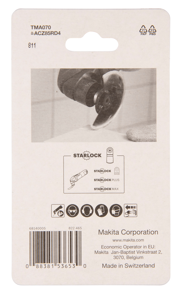Multitool teemant segment saetera 85mm TMA070; diamond, starlock, pehmemad plaatmaterjalid – Makita