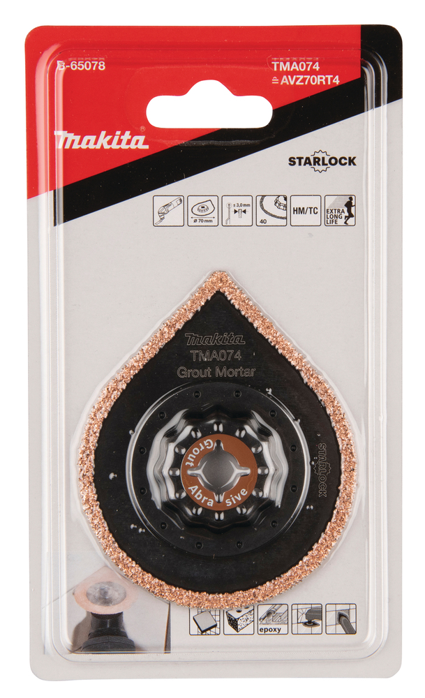 Multitool HM profiilsaagim. ja eemaldustera TMA074; HM grit #40, starlock,vuugi- ja plaatimissegud, klaasriie – Makita