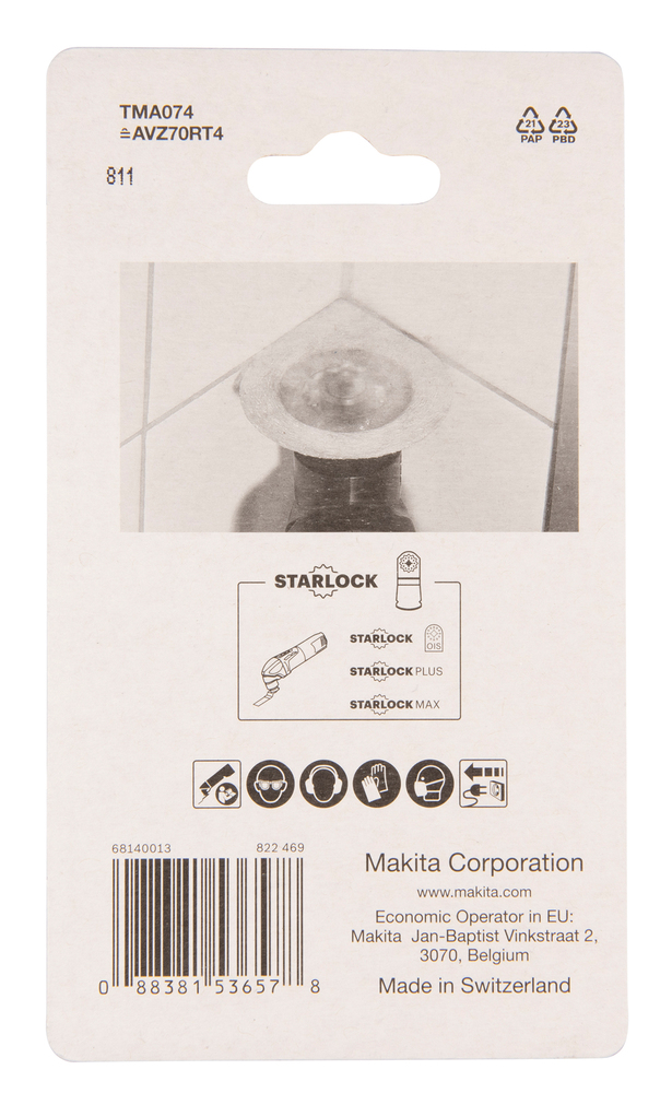 Multitool HM profiilsaagim. ja eemaldustera TMA074; HM grit #40, starlock,vuugi- ja plaatimissegud, klaasriie – Makita