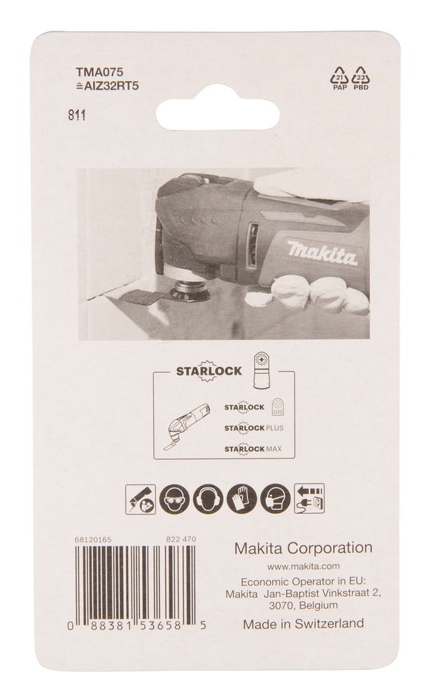 MULTITOOL HM/TC TERA 32mm TMA075; GRIT#50, STARLOCK, Vuugi- ja plaatimissegud, Klaasriie – Makita