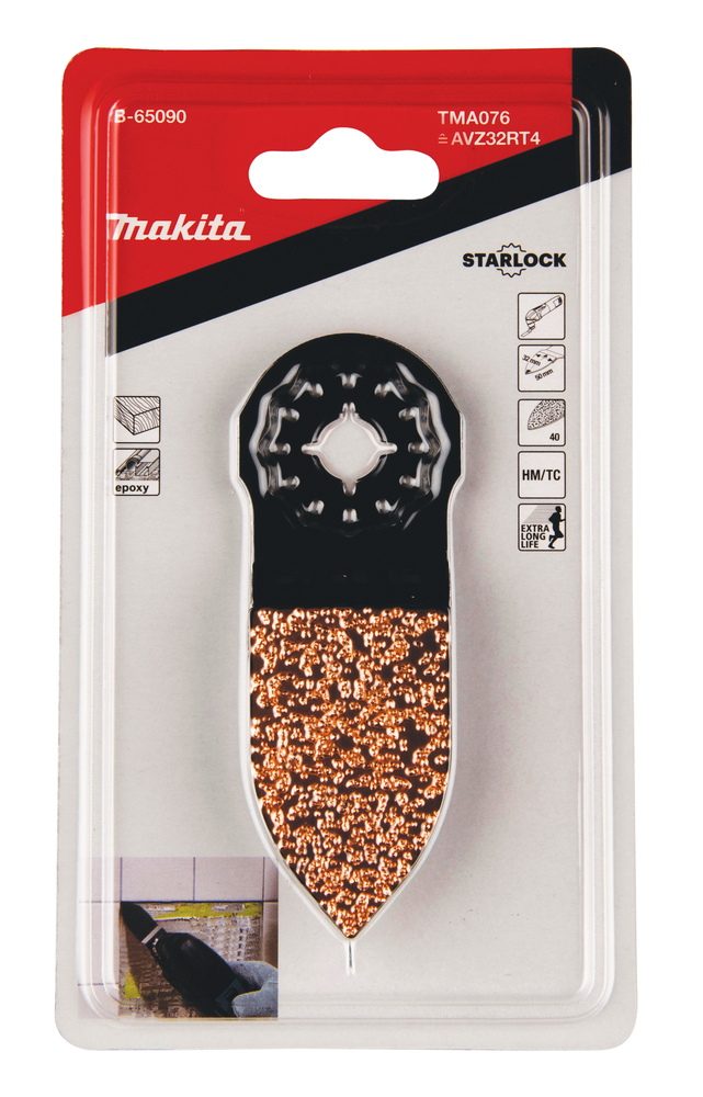 MULTITOOL HM VUUGITERA 32mm TMA076; HM GRIT #40, STARLOCK, Vuugi- ja plaatimissegud, Klaasriie – Makita