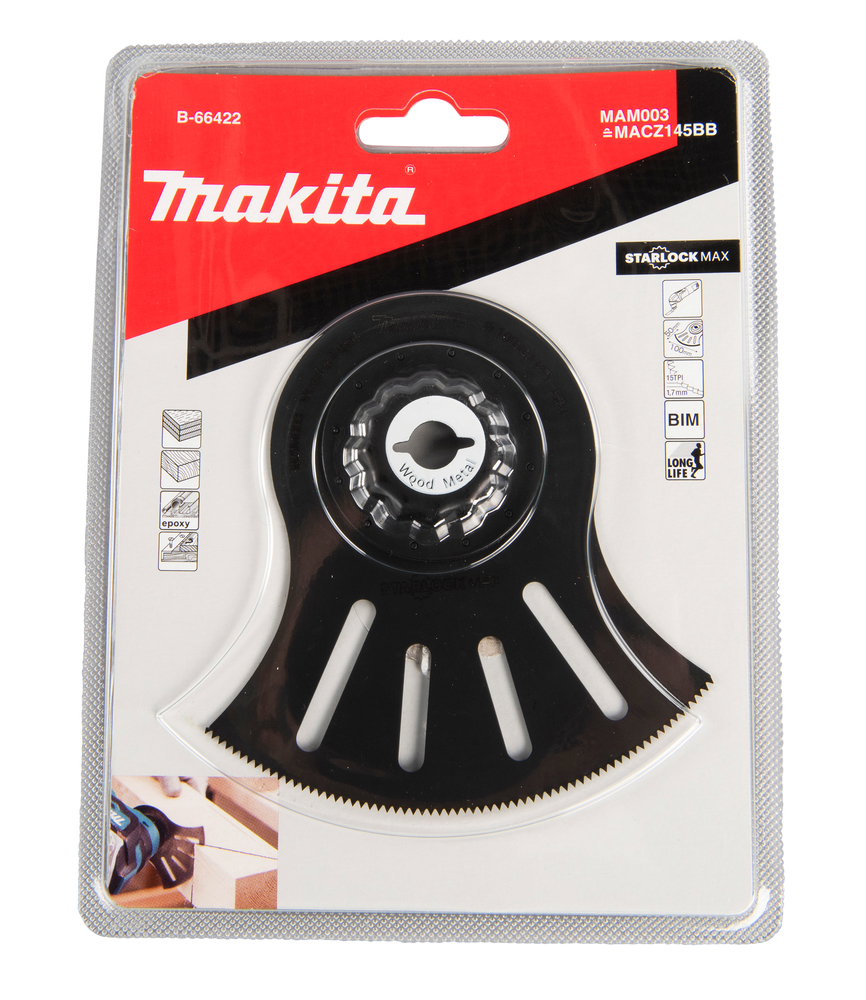 Multitool segment saetera 100mm, 15TPI MAM003; BIM, starlock MAX , puidule ja metallile – Makita