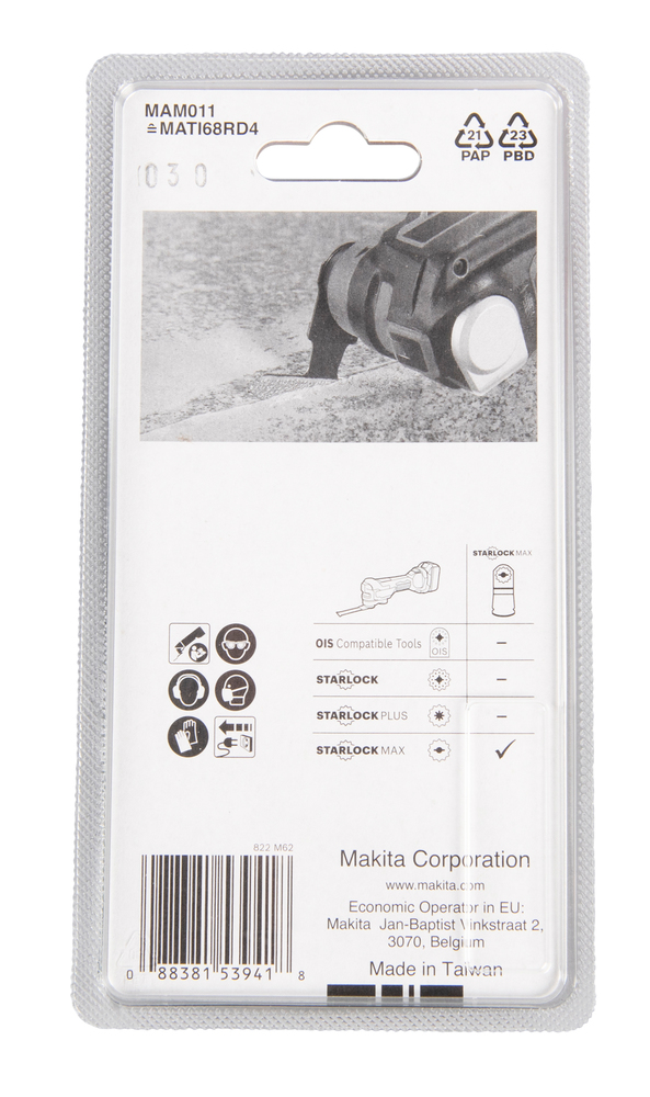 Multitool teemant segment saetera 68mm MAM011; diamond, starlock MAX, pehmemad plaatmaterjalid – Makita