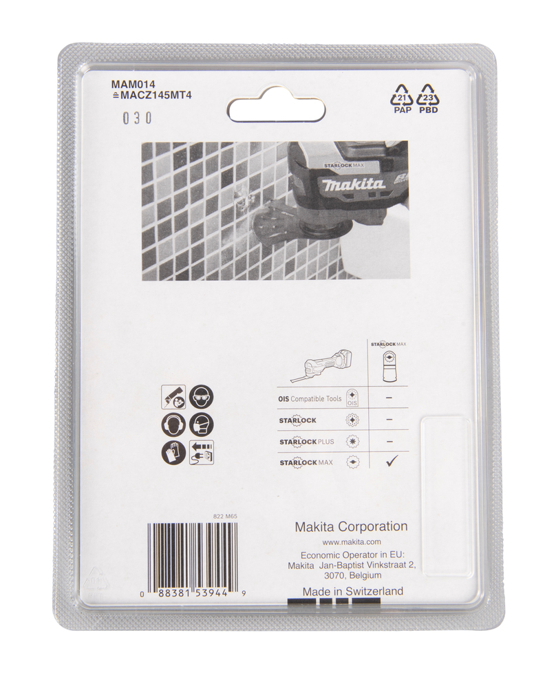 Multitool HM segment saetera 100mm MAM014; TC/HM riff grit #40, starlock MAX, vuugi- ja plaatimissegud, klaasriie – Makita