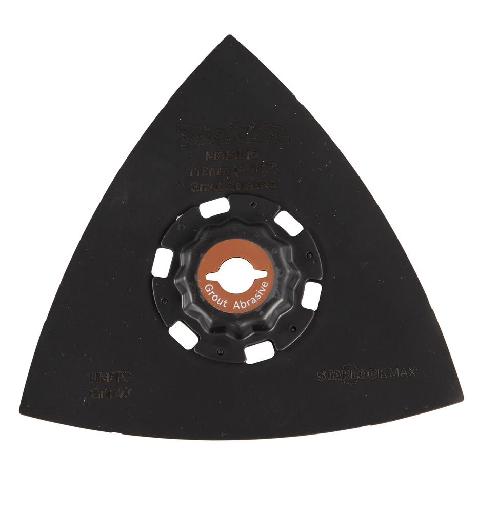 MULTITÖÖRIISTA LIHVIMISPLAAT 116mm MAM016, TC/HM TC/HM RIFF KAREDUS #40, STARLOCK MAX, erinevate segude eemaldamiseks, plaadiliimide eemaldamiseks, värvi eemaldamiseks – Makita