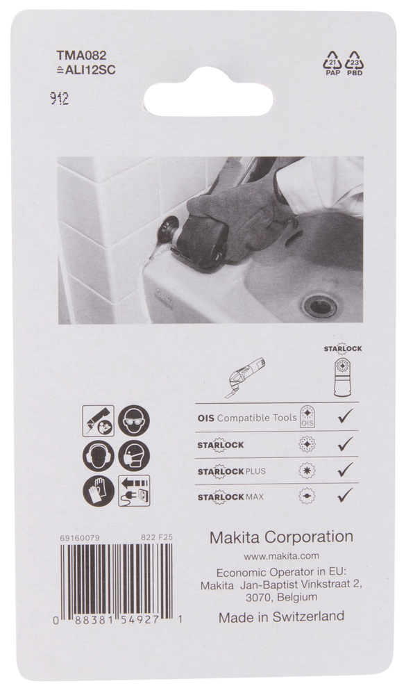 Multitööriista multi lõikur TMA082, stainless, starlock, silikooni lõikamise noatera. – Makita