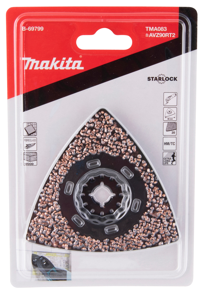 MULTITÖÖRIISTA LIHVIMISPLAAT 90 TMA083, TC/HM GRIT #20, STARLOCK, erinevate segude eemaldamiseks, plaadiliimide eemaldamiseks, värvi eemaldamiseks – Makita