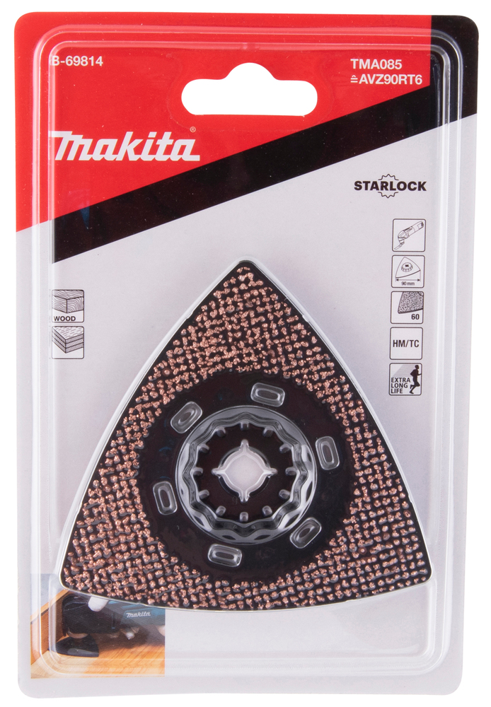 MULTITÖÖRIISTA LIHVIMISPLAAT 90 TMA085, TC/HM KAREDUS #60, STARLOCK, puidule, erinevad värvitud puitpinnad – Makita