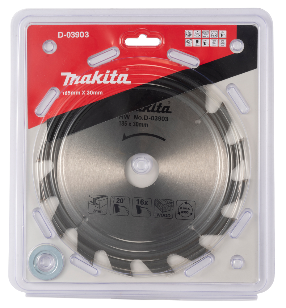 T.C.T hammastega saeketas puidu lõikamiseks 185X2X30mm 20° T16 Saeketas standartsele puidule – Makita