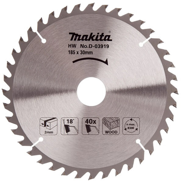 T.C.T hammastega saeketas puidu lõikamiseks 185X2X30mm 18° T40 Saeketas standartsele puidule – Makita