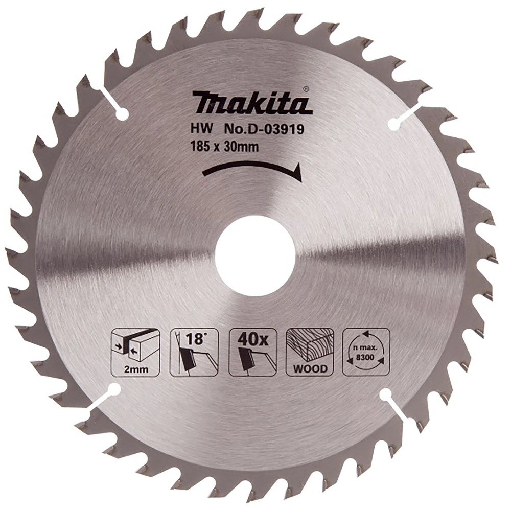 T.C.T hammastega saeketas puidu lõikamiseks 185X2X30mm 18° T40 Saeketas standartsele puidule – Makita