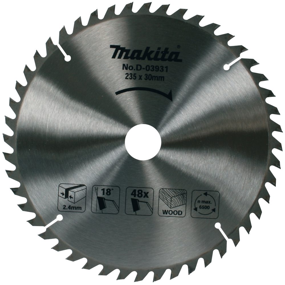 T.C.T hammastega saeketas puidu lõikamiseks 235X2.4X30mm 18° T48 Saeketas standartsele puidule – Makita