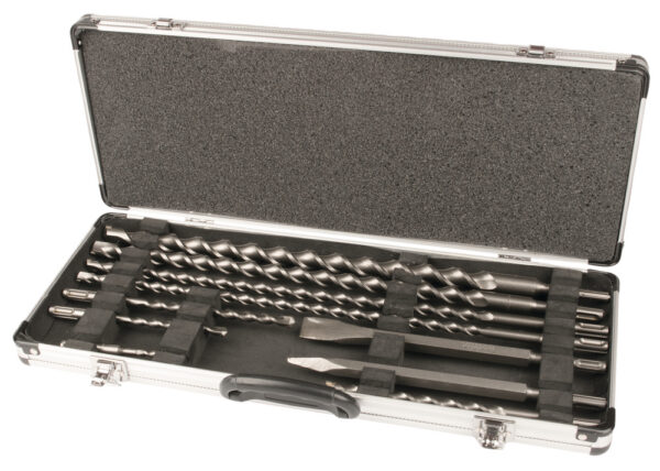 SDS-PLUS KMPL. PUURIDE (6x110mm;8x160mm;10x210mm;12x210mm;10x460mm;12x460mm;16x460mm;20x460mm); 1xPIIK 250mm; JA 1xMEISEL 20x250m KMPL.) – Makita