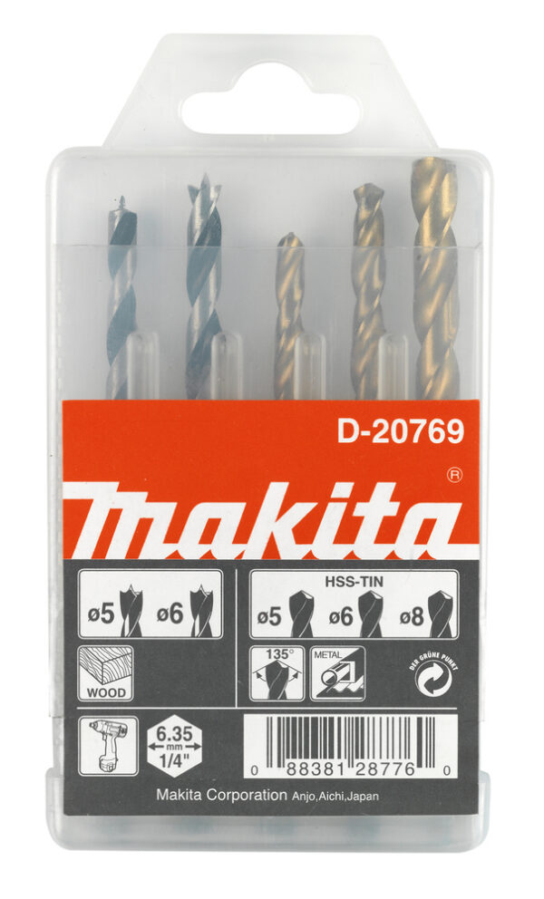 1/4" Puuride kmpl. (puit 5, 6; metall 5,6,8) – Makita