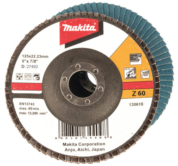 Lamellketas 125mm K60 metall, RST, värviline metall – Makita
