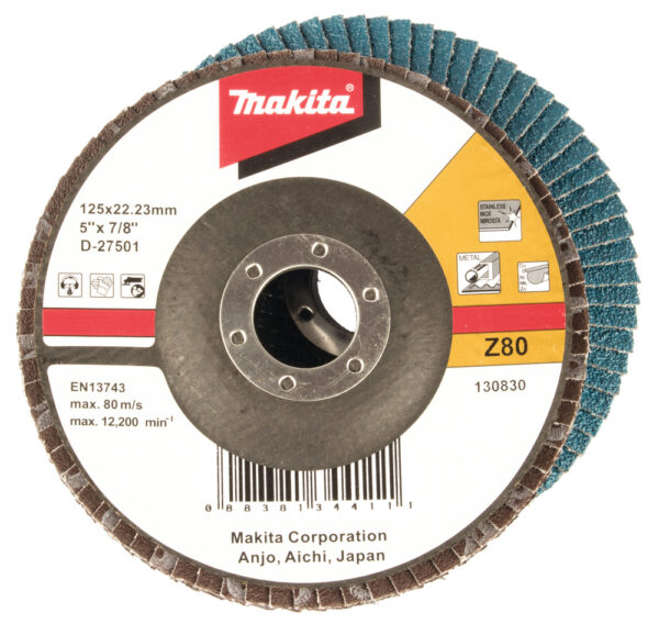 Lamellketas 125mm K80 metall, RST, värviline metall – Makita
