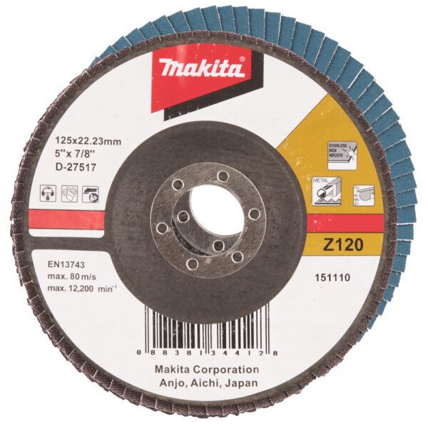 Lamellketas 125mm K120 metall, RST, värviline metall – Makita