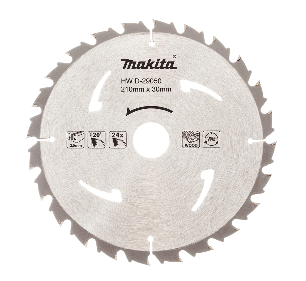 T.C.T hammastega saeketas puidu lõikamiseks 210X2X30mm 20° T24 Saeketas standartsele puidule – Makita