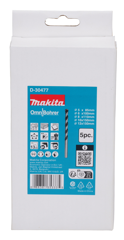 Universaal puuride KMPL.5 OSAL.(5x85,6x100,8x110,10x150,12x150) OMNI BOHRER – Makita
